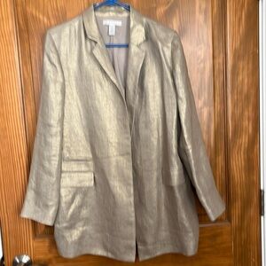 Ladies Chico’s Gold and beige lined Jacket